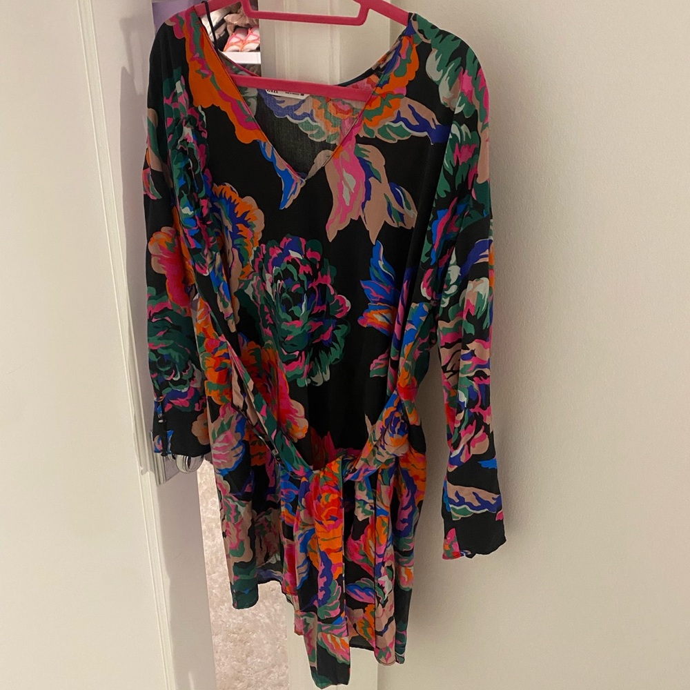 Tie waist floral dress from Zara